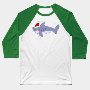 Santa Hat Shark Baseball T-Shirt